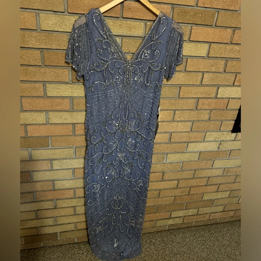 Pisarro Nights Lavender Beaded Midi Dress - Picture 3 of 9